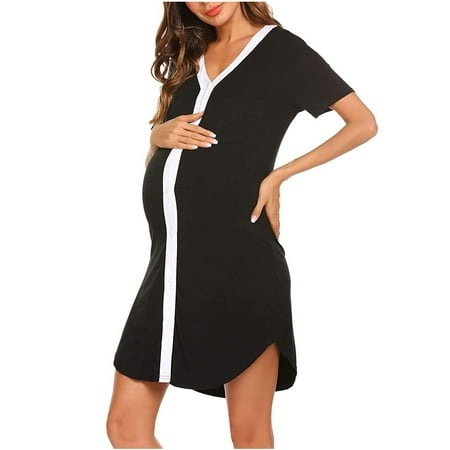 CaComMARK PI Female Maternity Dress Woman Splicing Breast-Feeding Short Sleeve Pregnant Nursing Dress Black
CaComMARK PI Female Maternity Dress Woman Splicing Breast-Feeding Short Sleeve Pregnant Nursing Dress Black