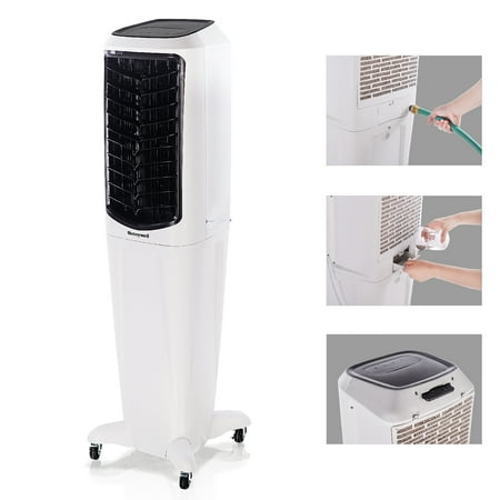 

Honeywell 588-647 CFM Portable Evaporative Tower Cooler with Fan Humidifier & Remote 53.6 TC50PEU White