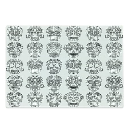 Mexican Cutting Board Latin American Day of Dead Skull Designs with Floral Inspirations Celebration Decorative Tempered Glass Cutting and Serving Board Large Size Black White by Ambesonne
Mexican Cutting Board Latin American Day of Dead Skull Designs with Floral Inspirations Celebration Decorative Tempered Glass Cutting and Serving Board Large Size Black White by Ambesonne