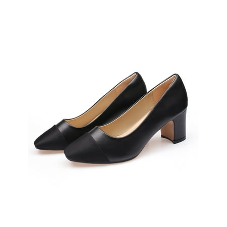 Lacyhop Ladies Dress Shoes Block Pumps Round Toe Heeled Sandals Walking Anti-Slip Casual Pump Fashion Slip On Black 7
Lacyhop Ladies Dress Shoes Block Pumps Round Toe Heeled Sandals Walking Anti-Slip Casual Pump Fashion Slip On Black 7