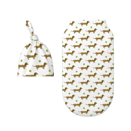 Wukai Dachshund Going To Play Tennis Newborn Swaddle Set 100% Cotton Matching Headband and Beanie Set
Wukai Dachshund Going To Play Tennis Newborn Swaddle Set 100% Cotton Matching Headband and Beanie Set