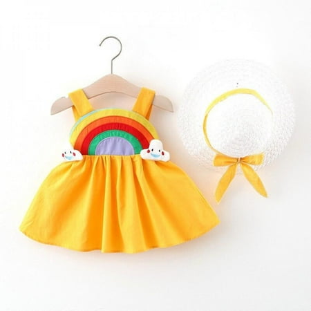 Leonard 2PCS/Set Girls Dress +Hat Summer Cotton Princess Dress Rainbow Paint Sleeveless Frock Cute Baby Girl Dress +Straw Hat
Leonard 2PCS/Set Girls Dress +Hat Summer Cotton Princess Dress Rainbow Paint Sleeveless Frock Cute Baby Girl Dress +Straw Hat