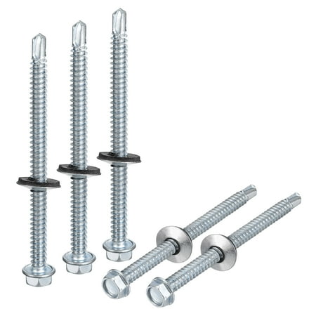#14 x 3-9/16 Screws 50 Pack Zinc Plated Steel Hex Head Screws with EPDM Washer
#14 x 3-9/16 Screws 50 Pack Zinc Plated Steel Hex Head Screws with EPDM Washer
