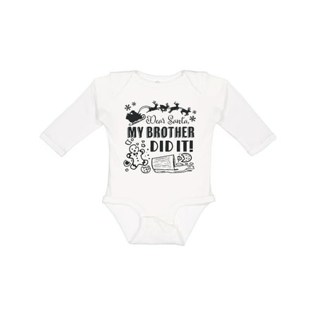 Inktastic Dear Santa My Brother Did It Funny Christmas Boys or Girls Long Sleeve Baby Bodysuit
Inktastic Dear Santa My Brother Did It Funny Christmas Boys or Girls Long Sleeve Baby Bodysuit