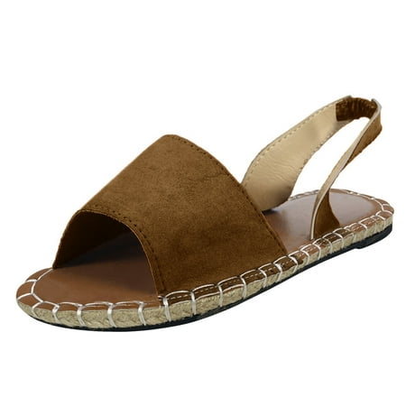 Womens Sandals Women Solid Color Suede Retro Flat Casual Fish Mouth Beach Sandals Women S Sandals Flock Brown 37
Womens Sandals Women Solid Color Suede Retro Flat Casual Fish Mouth Beach Sandals Women S Sandals Flock Brown 37