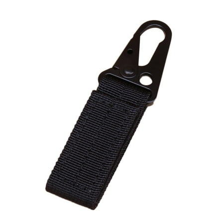 Outdoor Tactical Nylon Webbing Hanging Buckle Military Fan Belt Multi-function Carabiner Eagle Hook (Black)