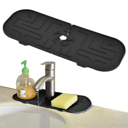 Julam Silicone Faucet Mat Kitchen Sink Splash Guard Silicone Sink Faucet Mat for Kitchen Sink Splash Guard Sink Draining Pad Behind Faucet for Bathroom Kitchen RV landmark