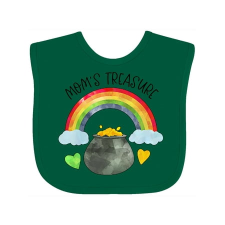 Inktastic Mom s Treasure St. Patrick s Day Rainbow Gold Gift Baby Boy or Baby Girl Bib