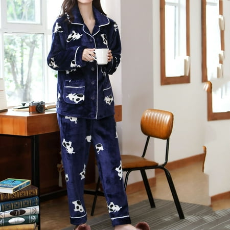 Pajamas For Women Flannel Animal Print Pocket Long Sleeve+ Long Pants Pajama Suit Two Piece Outfits For Women Womens Fall Fashion 2022
Pajamas For Women Flannel Animal Print Pocket Long Sleeve+ Long Pants Pajama Suit Two Piece Outfits For Women Womens Fall Fashion 2022