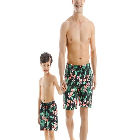 Family Matching Summer Swim Trunks Swimsuit Daddy Sons One Piece Printed Swimming Trunks Bathing Suit