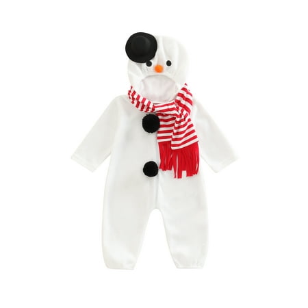Huakaishijie Kids Baby Boys Girls Romper with Scarf Snowman Cosplay Hooded Long Sleeve Christmas Jumpsuit
Huakaishijie Kids Baby Boys Girls Romper with Scarf Snowman Cosplay Hooded Long Sleeve Christmas Jumpsuit