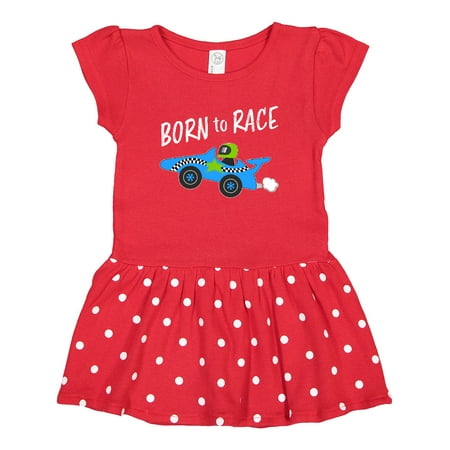 Inktastic Born to Race- Blue Race Car Gift Toddler Girl Dress