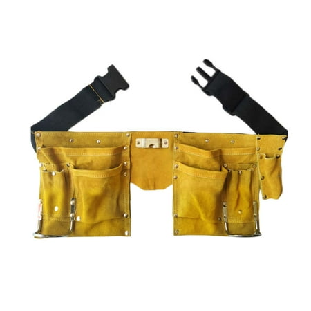 

Leather Tool Belt Quick Release Buckle Carpenter Construction Work Apron Tool Storage Pouch Belt