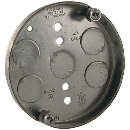 Hubbell-Raco 295 1/2-Inch Deep 1/2-Inch Bottom Knockouts 4-Inch Round Ceiling Fan Support Pan Set of 4
Hubbell-Raco 295 1/2-Inch Deep 1/2-Inch Bottom Knockouts 4-Inch Round Ceiling Fan Support Pan Set of 4