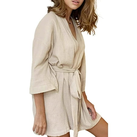 CoCopeaunts Women Cotton Pajama V Neck Bathrobe Warm Long Sleeve Top and Shorts Sleepwear Lounge Nightwear Set 
CoCopeaunts Women Cotton Pajama V Neck Bathrobe Warm Long Sleeve Top and Shorts Sleepwear Lounge Nightwear Set