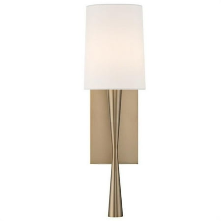 Steel 1 Light Wall Sconce in Contemporary Style with White Silk Shade-18.5 inches H X 5.5 inches W Aged Brass Bailey Street Home 49-Bel-2757251
Steel 1 Light Wall Sconce in Contemporary Style with White Silk Shade-18.5 inches H X 5.5 inches W Aged Brass Bailey Street Home 49-Bel-2757251
