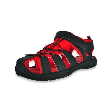 Rugged Bear Boys Open Toe Sandals - black/red 12 toddler
