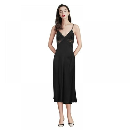 Lace Long Nightdress for Women Deep V Stain Sleepwear Lace Chemise Dress Soft Nightgown
Lace Long Nightdress for Women Deep V Stain Sleepwear Lace Chemise Dress Soft Nightgown