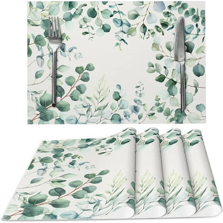 Eucalyptus Leaves Cloth Placemats for Dining Table Set of 4 Woven Place Mats Rectangle Fabric Table Mats
Eucalyptus Leaves Cloth Placemats for Dining Table Set of 4 Woven Place Mats Rectangle Fabric Table Mats