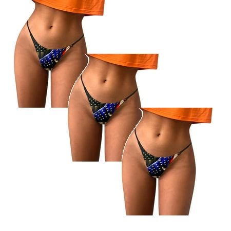Womens Underwear Brief Underpants Comfort Low Rise Soft T Back Panties3PC