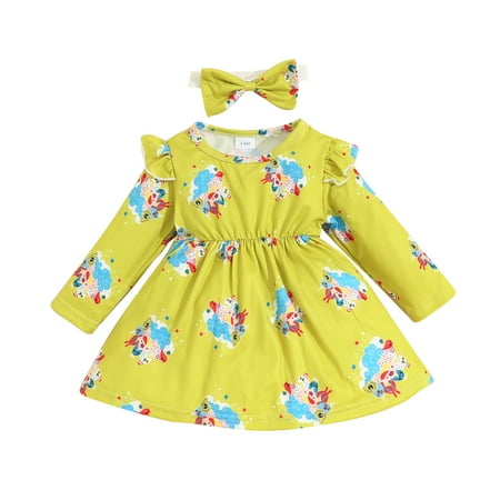 Baby Girls Cotton Autumn Cartoon Printed Floral Long Sleeve Princess Dress Headbands Clothes
Baby Girls Cotton Autumn Cartoon Printed Floral Long Sleeve Princess Dress Headbands Clothes