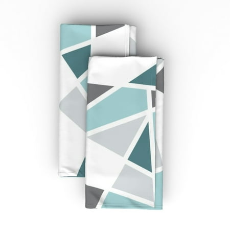 Cotton Sateen Dinner Napkins (Set of 2) - Geometric Blues Winter Ice Minimalist Teal Turquoise Gray White Print Cloth Dinner Napkins by Spoonflower 
Cotton Sateen Dinner Napkins (Set of 2) - Geometric Blues Winter Ice Minimalist Teal Turquoise Gray White Print Cloth Dinner Napkins by Spoonflower
