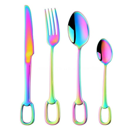 4 Piece Stainless Steel Cutlery Set Kitchen Utensils Safe Color Silverware Set Including Knife/Fork/Spoon Home Kitchen Utensils.multicolor
4 Piece Stainless Steel Cutlery Set Kitchen Utensils Safe Color Silverware Set Including Knife/Fork/Spoon Home Kitchen Utensils.multicolor