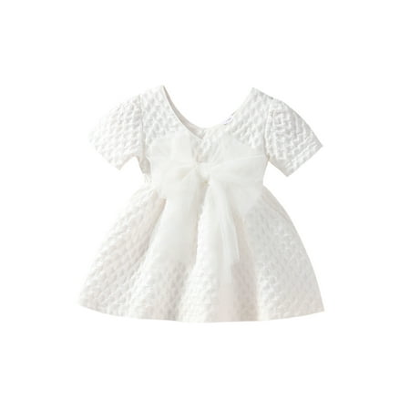 Xingqing Infant Baby Girls Short Sleeve Dress V-Neck Mesh Bowknot Dress A-Line Dress 6-9 Months
Xingqing Infant Baby Girls Short Sleeve Dress V-Neck Mesh Bowknot Dress A-Line Dress 6-9 Months