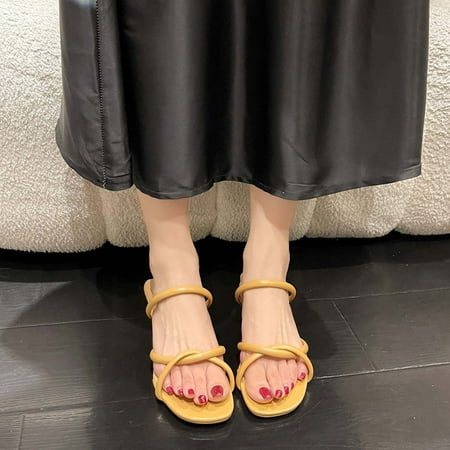 Aufmer Slippers for Women Clearance Casual Ladies Summer Casual Slippers Middle Heel Chunky Heel Fashion Solid Color Slippers
Aufmer Slippers for Women Clearance Casual Ladies Summer Casual Slippers Middle Heel Chunky Heel Fashion Solid Color Slippers