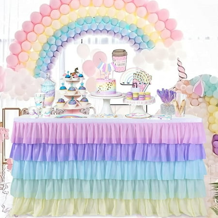 FUNNYFAIRYE Rainbow Table Skirt Unicorn Ruffle Tablecloth for Birthday Macaron Unicorn Party Baby Shower Rectangle Table 6ft
FUNNYFAIRYE Rainbow Table Skirt Unicorn Ruffle Tablecloth for Birthday Macaron Unicorn Party Baby Shower Rectangle Table 6ft