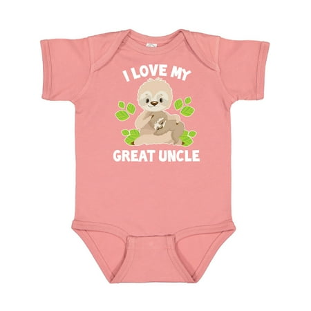 Inktastic Cute Sloth I Love My Great Uncle with Green Leaves Gift Baby Boy or Baby Girl Bodysuit
Inktastic Cute Sloth I Love My Great Uncle with Green Leaves Gift Baby Boy or Baby Girl Bodysuit