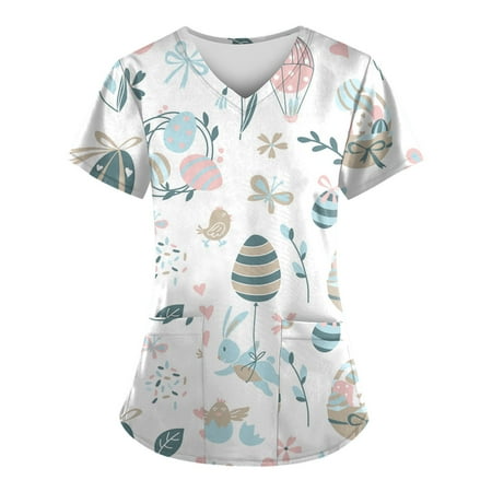 XHJUN Womens Scrub Tops Printed Plus Size Business Short Sleeve Tshirts Teen Girls Easter with Designs Pocket White XXL
XHJUN Womens Scrub Tops Printed Plus Size Business Short Sleeve Tshirts Teen Girls Easter with Designs Pocket White XXL