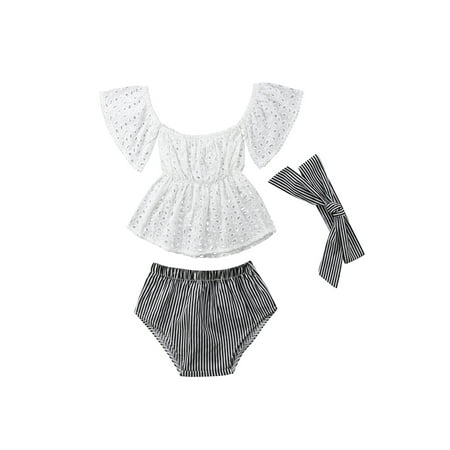 Licupiee Little Baby Girls Summer Shorts Set Short Sleeve Off Shoulder Tops Elastic Waist Striped Triangle Shorts
Licupiee Little Baby Girls Summer Shorts Set Short Sleeve Off Shoulder Tops Elastic Waist Striped Triangle Shorts