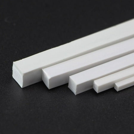 White ABS Styrene Plastic Strip Tube Round Bar Rods Square Bar Rod 250Mm Length