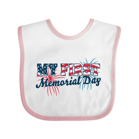 Inktastic My First Memorial Day Grunge with Fireworks Gift Baby Boy or Baby Girl Bib