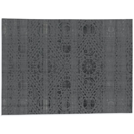 Suzani Distressed Charcoal Kitchen Mat by Kavka Designs