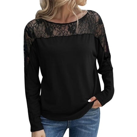 Bospose O-Neck Shirt For Women Long Sleeve Shirt Women Corset Top Lace Top Black Blouse Women S Hollow Stitching Blouse Hollow Trim Splicing Top M
Bospose O-Neck Shirt For Women Long Sleeve Shirt Women Corset Top Lace Top Black Blouse Women S Hollow Stitching Blouse Hollow Trim Splicing Top M