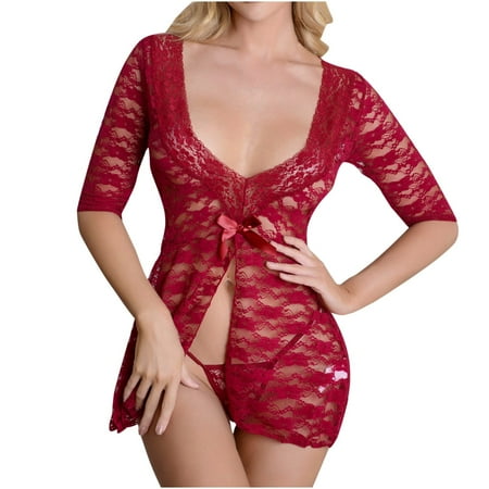 QIPOPIQ Sun Dresses for Women Clearance Dress Nightdress Sexy Underwear Lace Cardigan Skirt Nightgown Suit Tops+Briefs
QIPOPIQ Sun Dresses for Women Clearance Dress Nightdress Sexy Underwear Lace Cardigan Skirt Nightgown Suit Tops+Briefs