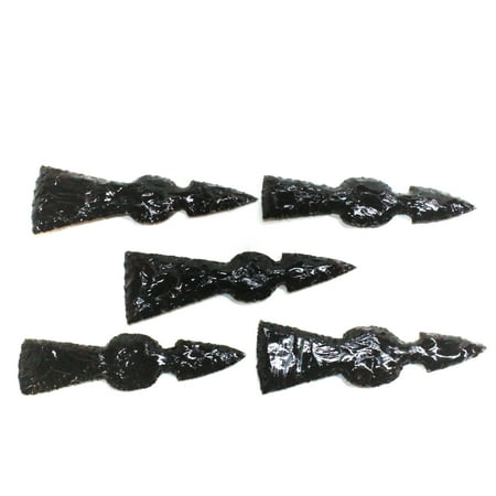 5 Obsidian Ornamental Tomahawk Heads #371N Ax Axe Hatchet