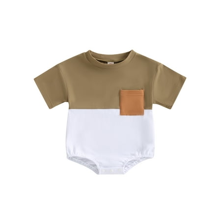 Infant Baby Girl Boy Crewneck Rompers Oversized Short Sleeve Contrast Color Patchwork T-Shirt Top Jumpsuit Summer Clothes
Infant Baby Girl Boy Crewneck Rompers Oversized Short Sleeve Contrast Color Patchwork T-Shirt Top Jumpsuit Summer Clothes