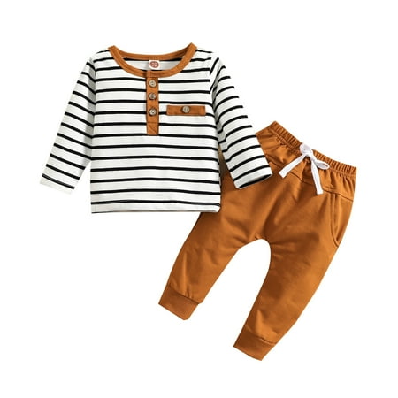 nsendm Boy Outfit Baby Clothes Girl Boy Striped Long Sleeve T Shirt Tops Pants Leggings Boy Outfit Childrenscostume Coffee 12-18 Months
nsendm Boy Outfit Baby Clothes Girl Boy Striped Long Sleeve T Shirt Tops Pants Leggings Boy Outfit Childrenscostume Coffee 12-18 Months