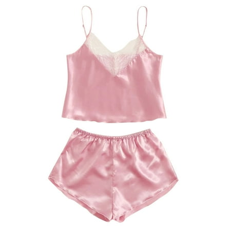 Tangnade home pajamas Women Sexy-Lingerie Sleepwear Satin Silk Babydoll Lace Up Nightwear Pajamas Set Bud silk pajamas Pink M
Tangnade home pajamas Women Sexy-Lingerie Sleepwear Satin Silk Babydoll Lace Up Nightwear Pajamas Set Bud silk pajamas Pink M