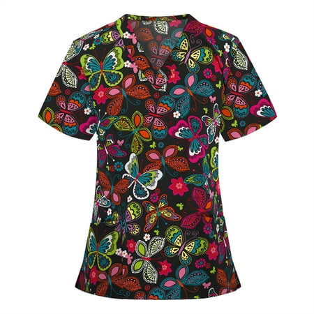 EINCcm Women Scrub Tops Print Scrub Tops Women Short Sleeve V-neck Tops Working Uniform Blouse Multis XL
EINCcm Women Scrub Tops Print Scrub Tops Women Short Sleeve V-neck Tops Working Uniform Blouse Multis XL