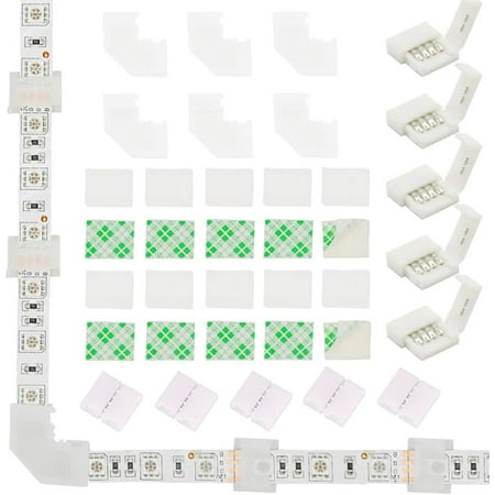 LED Light Strip Connectors Kit 10mm 4 Pin 5050 RGB LED Strip Connectors Includes 6 L Shape Connectors 10 Solderless Light Strip Connectors 20 Strip Light Mounting Clips Self-Adhesive
LED Light Strip Connectors Kit 10mm 4 Pin 5050 RGB LED Strip Connectors Includes 6 L Shape Connectors 10 Solderless Light Strip Connectors 20 Strip Light Mounting Clips Self-Adhesive