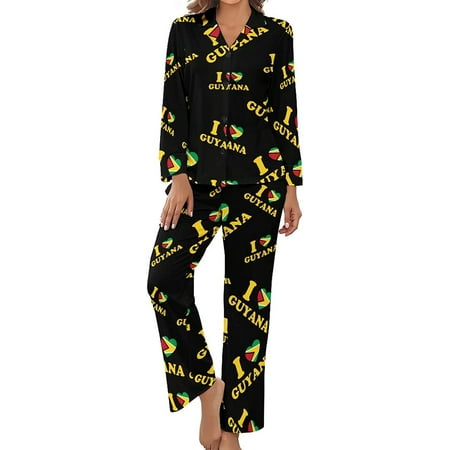 I Love Guyana Heart Flag Women s Button Down Pajamas Set Long Sleeve Sleepwear Nightwear
I Love Guyana Heart Flag Women s Button Down Pajamas Set Long Sleeve Sleepwear Nightwear
