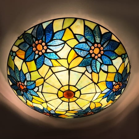 Tiffany Ceiling Light Fixtures Flush Mount 3-Light 16 Wide Sunflowers Stained Glass Lampshade Ceiling Lamp
Tiffany Ceiling Light Fixtures Flush Mount 3-Light 16 Wide Sunflowers Stained Glass Lampshade Ceiling Lamp