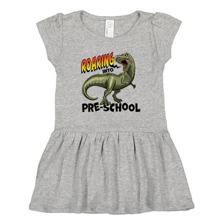 Inktastic Roaring into Pre-School Tyrannosaurus Rex Gift Toddler Girl Dress
