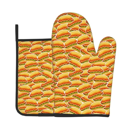 Jgfou Hot Dogs Pattern Oven Mitts and Pot Holders Sets Heat Resistant Oven Mittens Soft Lining Extra Thicken Long Kitchen Cotton Oven Glove for Cooking
Jgfou Hot Dogs Pattern Oven Mitts and Pot Holders Sets Heat Resistant Oven Mittens Soft Lining Extra Thicken Long Kitchen Cotton Oven Glove for Cooking