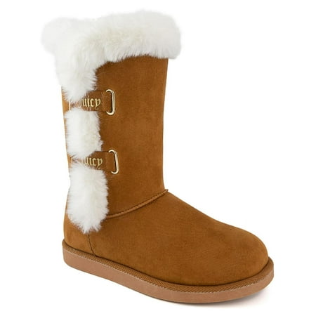 Juicy Couture Womens Koded Faux Suede Slip On Winter & Snow Boots