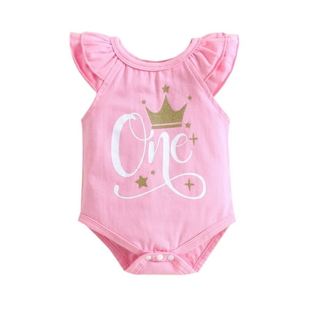Suanret Infants Baby Girls Summer Romper Letters and Crown Pattern Ruffle Sleeve Bottom Snap Buttons One-Piece Jumpsuit Pink 3-6 Months
Suanret Infants Baby Girls Summer Romper Letters and Crown Pattern Ruffle Sleeve Bottom Snap Buttons One-Piece Jumpsuit Pink 3-6 Months